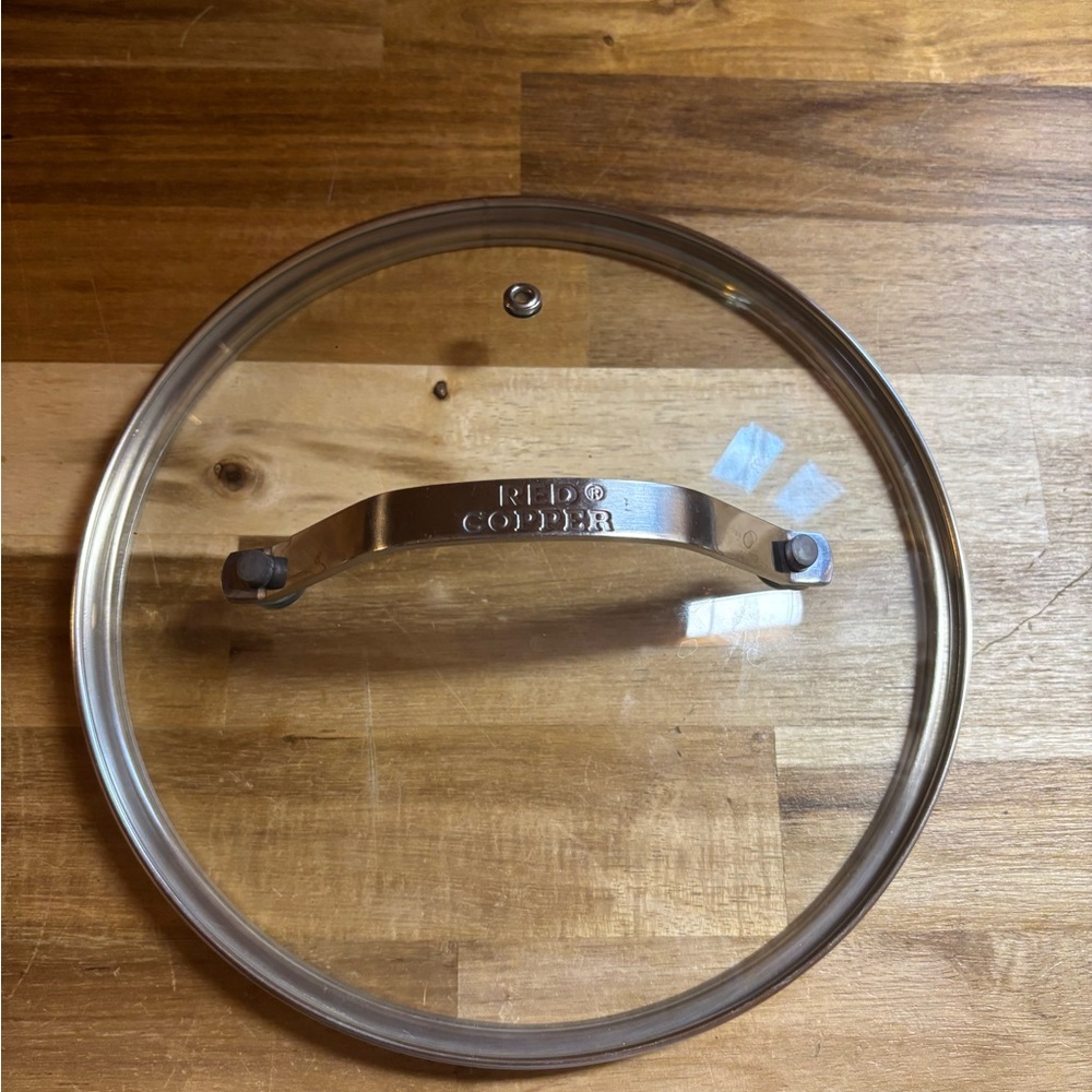 7.5” Red Copper Glass Lid for Small Pots